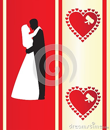 Valentineâ€™s card with silhou Vector Illustration